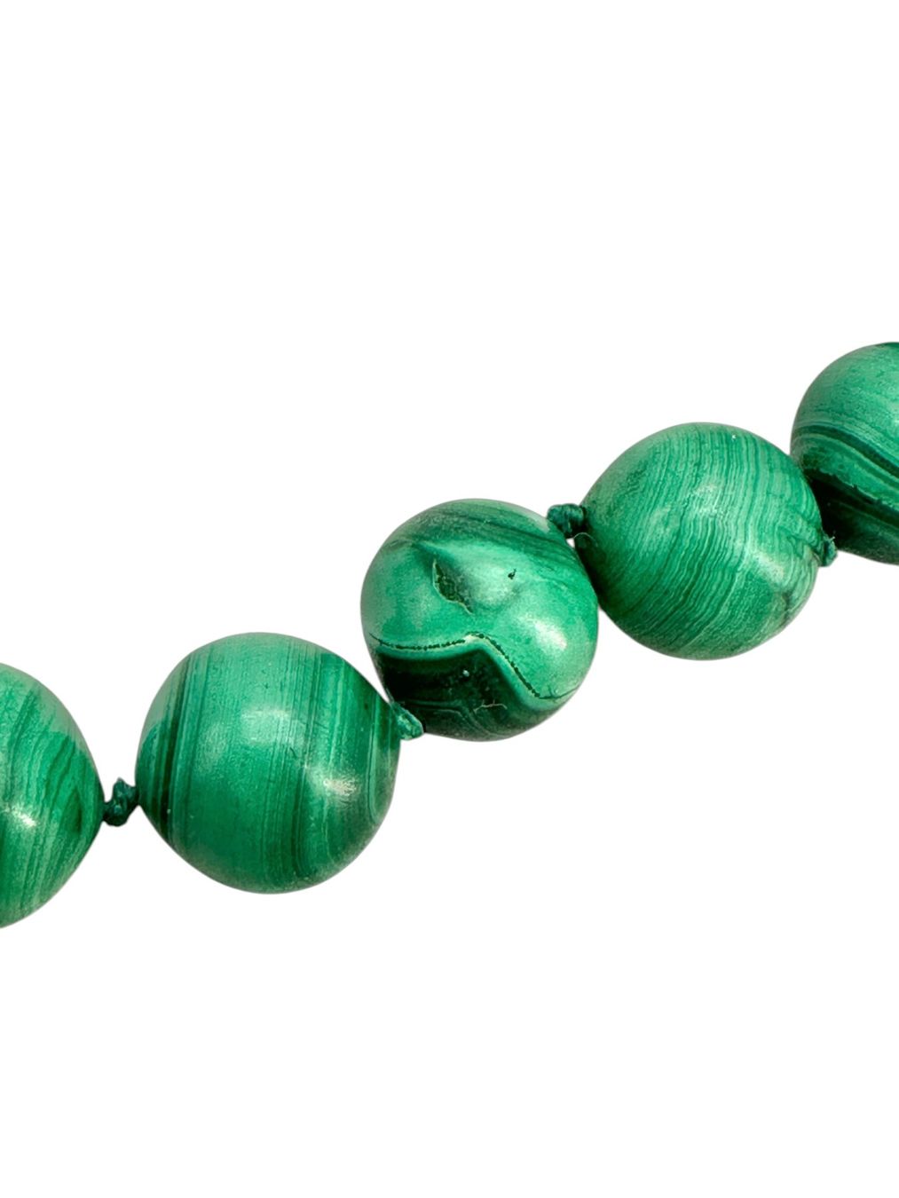 Catenine: Superbe Collier de perles en malachite véritable. L: 67.5 cm – Usato da Morges venduto da DidisLuxeFinds 5