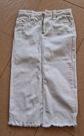 Jeansjupe lang weiss für Mädchen  146 von H&M