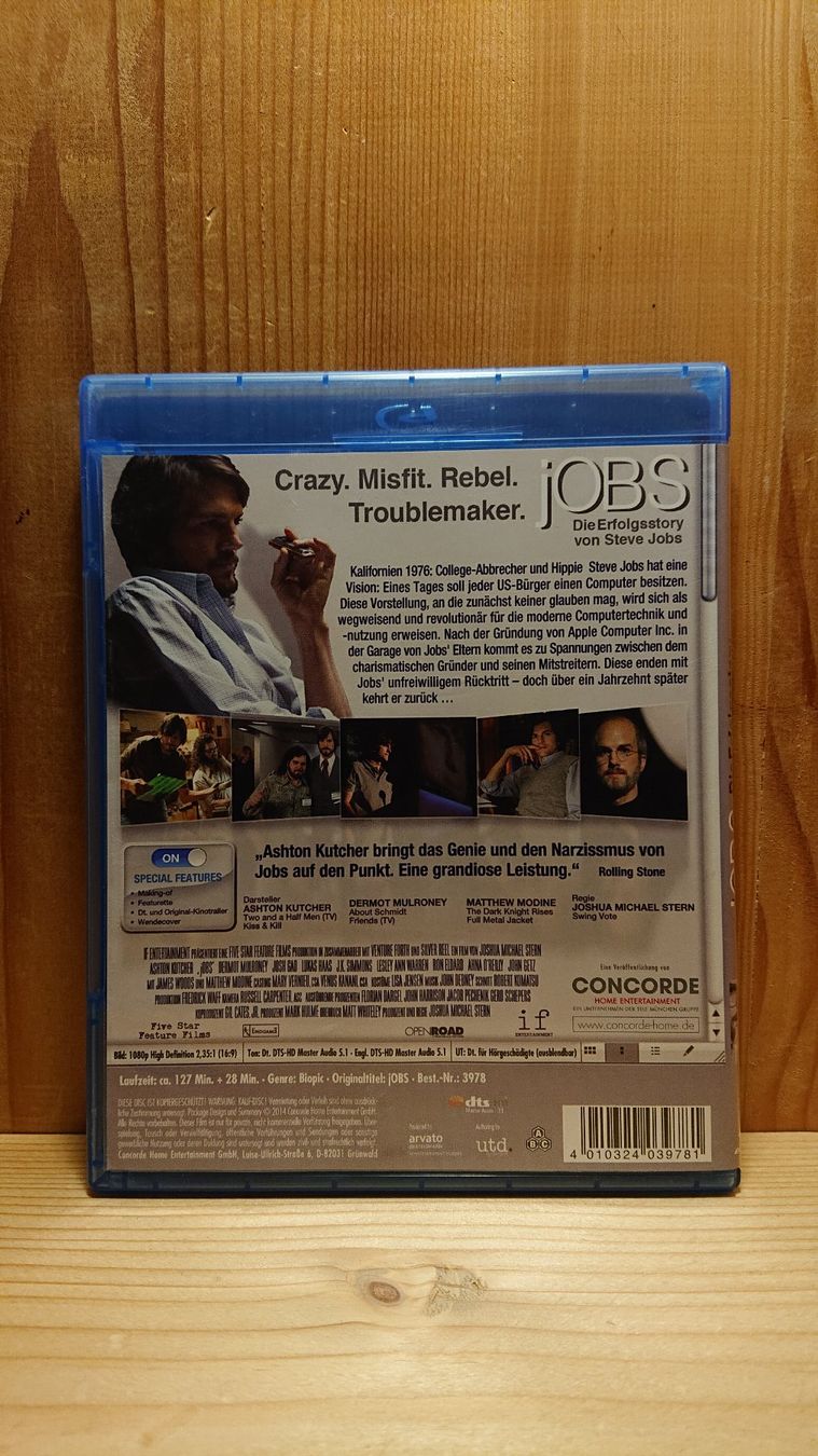 Tutti i DVDs: JOBS Blu-Ray mit Ashton Kutcher – Usato da Wilderswil venduto da Exebub 1