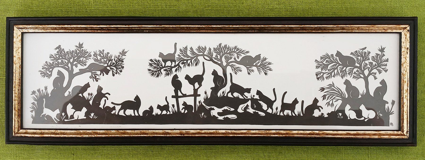 Grafica & Litografie: Scherenschnitt orig. klein "Katzen" – Usato da Zürich venduto da Mr.Dachboden