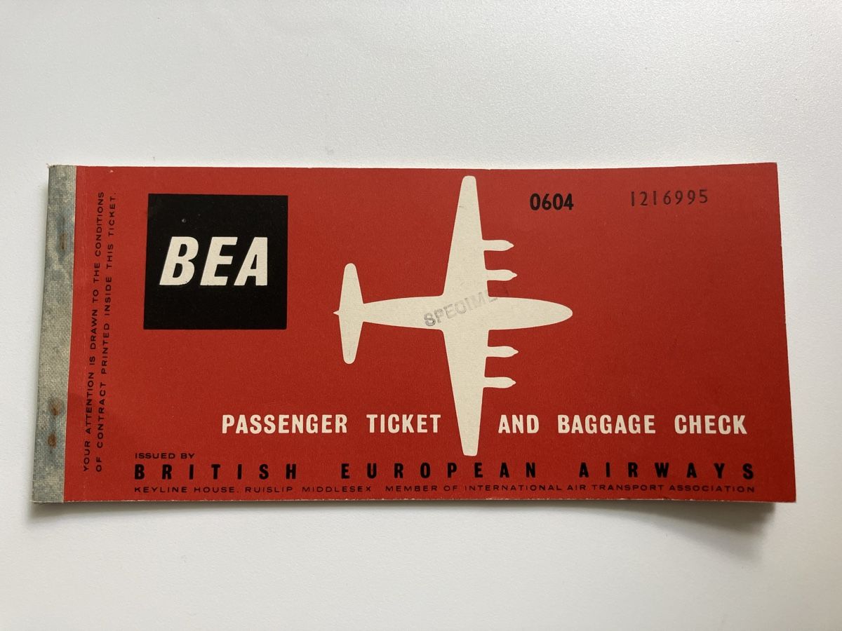 Biglietti: 1959 BEA Passenger ticket – Usato da Zürich venduto da Classic_Collection_Zurich