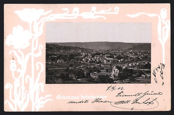 Cartoline postali: AK Winterthur, Generalansicht der Stadt – Usato da Berlin venduto da bartko-reher