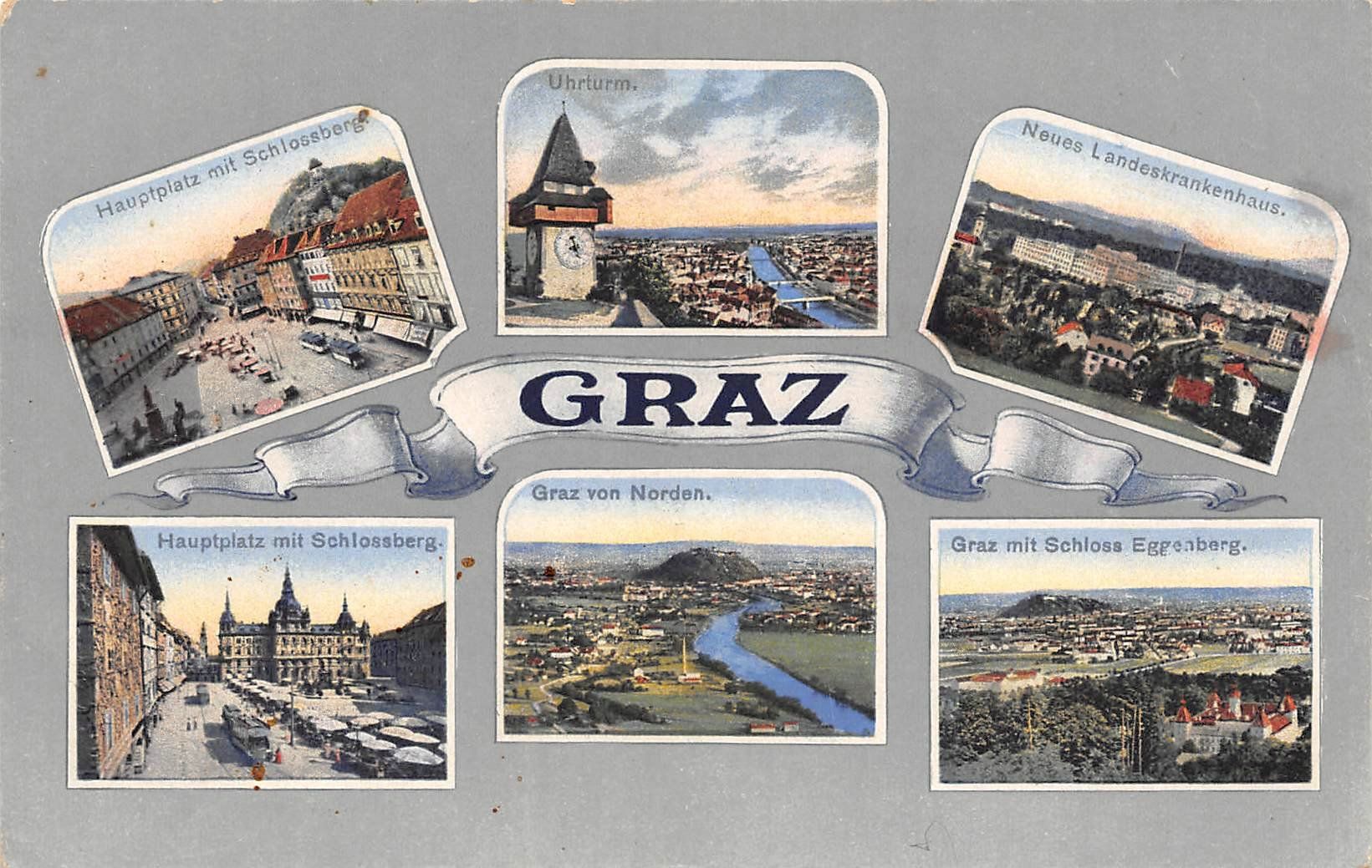 Cartoline postali: Graz, Uhrturm, Schlossberg – Usato da Ottikon b.Kemptth. venduto da Neptun1974
