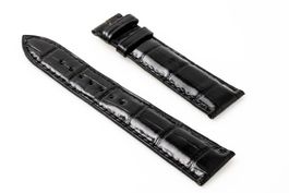 Zenith black shiny alligator strap 22mm NEW