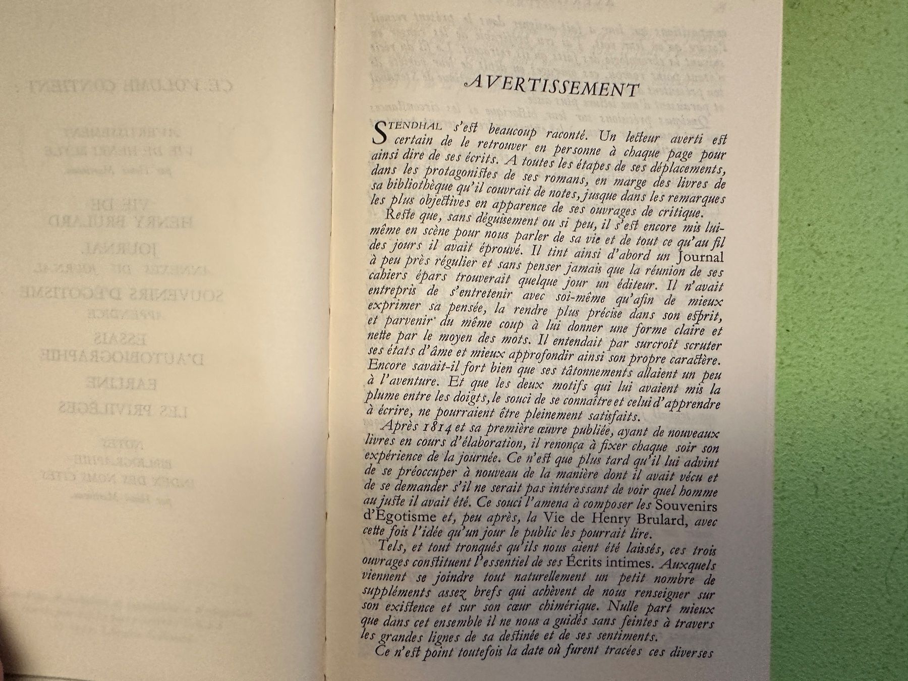 Libri: Stendhal: Oeuvres intimes. – Usato da Zürich venduto da allp 4