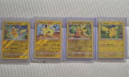 Pokemon Pikachu Karten Set 4 Stueck guter Zustand