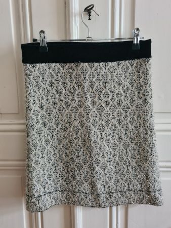 Jupe Sandro laine, tons métallisé T1