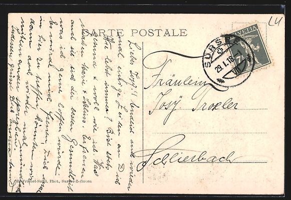 Cartoline postali: AK Sursee, Der abgetragene obere Graben – Usato da Berlin venduto da bartko-reher 1