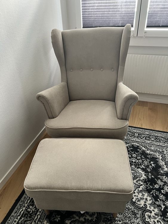IKEA Ohrensessel inkl. Hocker in Beige Kaufen auf Ricardo