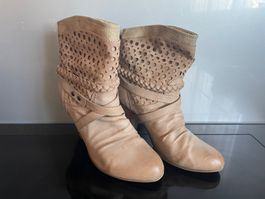 STIEFELETTEN / STIEFEL - DAMEN - BEIGE - GRÖSSE 36