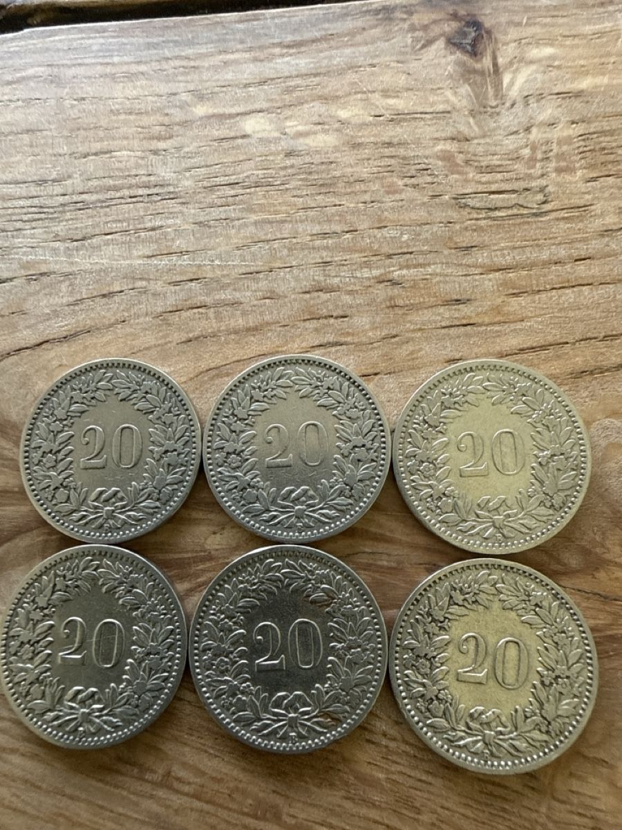 Tutti le monete: 6x 20 Rappen 1883-1898 – Usato da Maienfeld venduto da Sk8erli7 1
