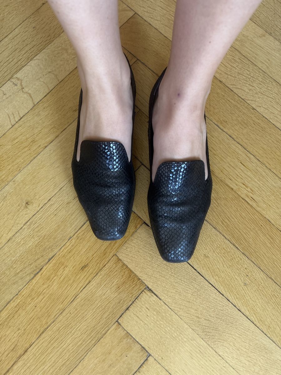 Scarpe da donna: Chaussures / Mocassins noirs Manor T.41 cuir python serpent – Usato da Lausanne venduto da Stephaniesdressing 4