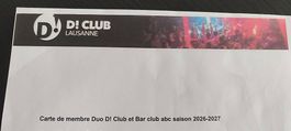 Abonnement annuel De Club Lausanne
