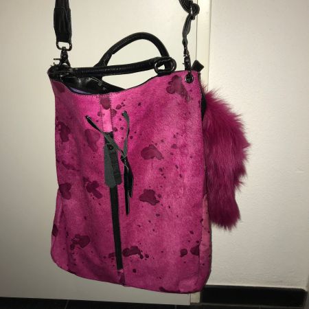 Lederdamentasche pink