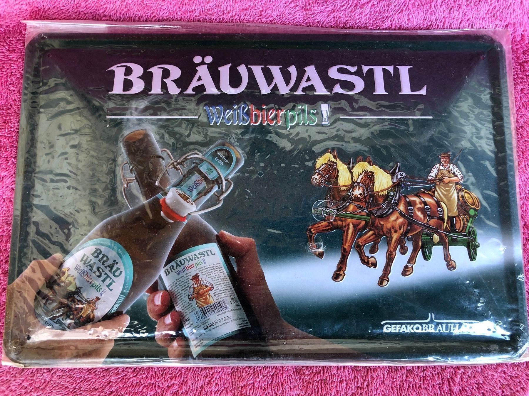 Insegne: Bräuwastl Brauerei werbung bier pferd – Nuovo (secondo la descrizione) da Reinach AG venduto da rares75