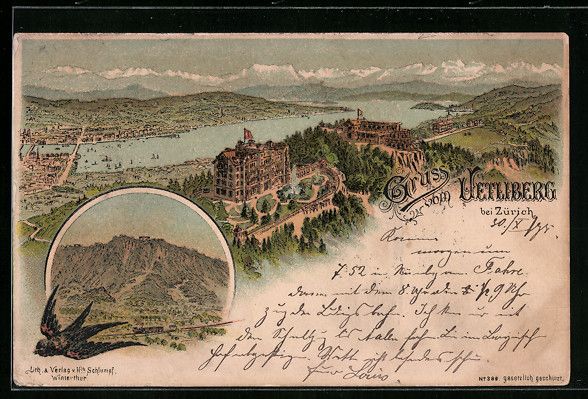 Ansichtskarten: Vorläufer-Lithographie Zürich, Ortsans – Gebraucht aus Berlin von bartko-reher