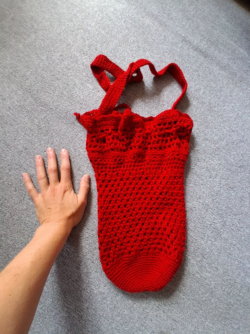 Borse: Gehäkelte Handtasche Rot, Wolle, handmade – Usato da Wald ZH venduto da e8e 4