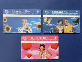 3 alte PTT Taxcards, Sammlerstücke, Vintage, Schweiz