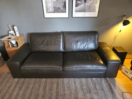 3er-Sofa, Leder dunkelbraun