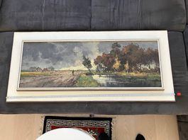 Quadro ad olio originale, paesaggio autunnale firmato