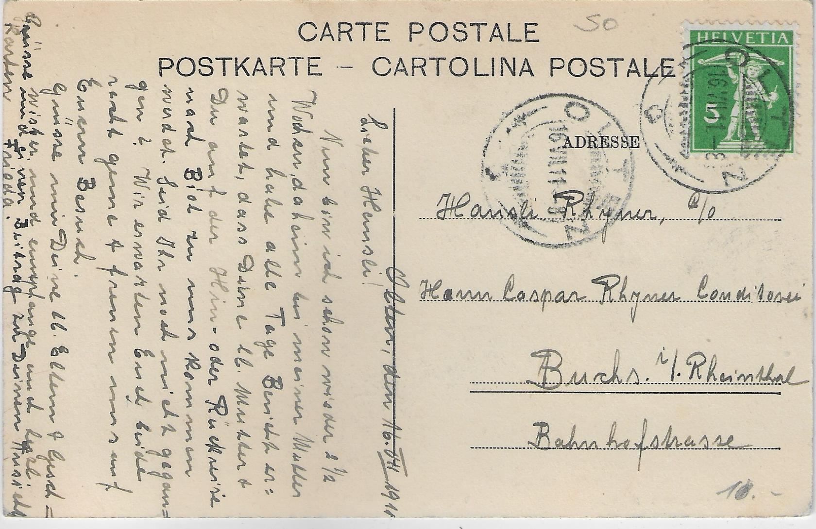 Cartes postales: Olten - Schulhaus – D'occasion à Ettingen par Kartenplanet 1