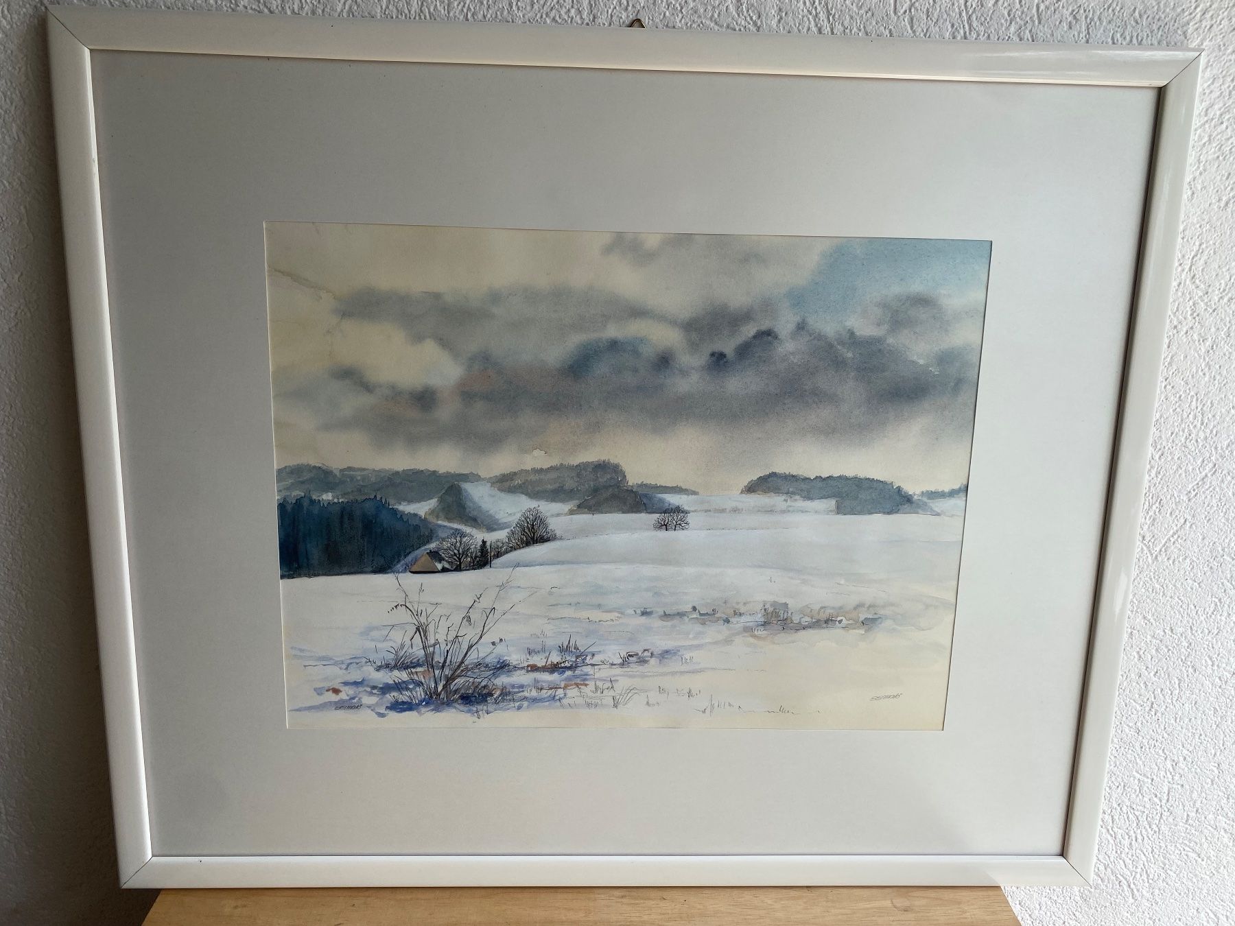 Dipinti: Aquarell Winterlandschaft / Schneelandschaft / Lueg Burgdorf – Usato da Burgdorf venduto da gre_2ftz