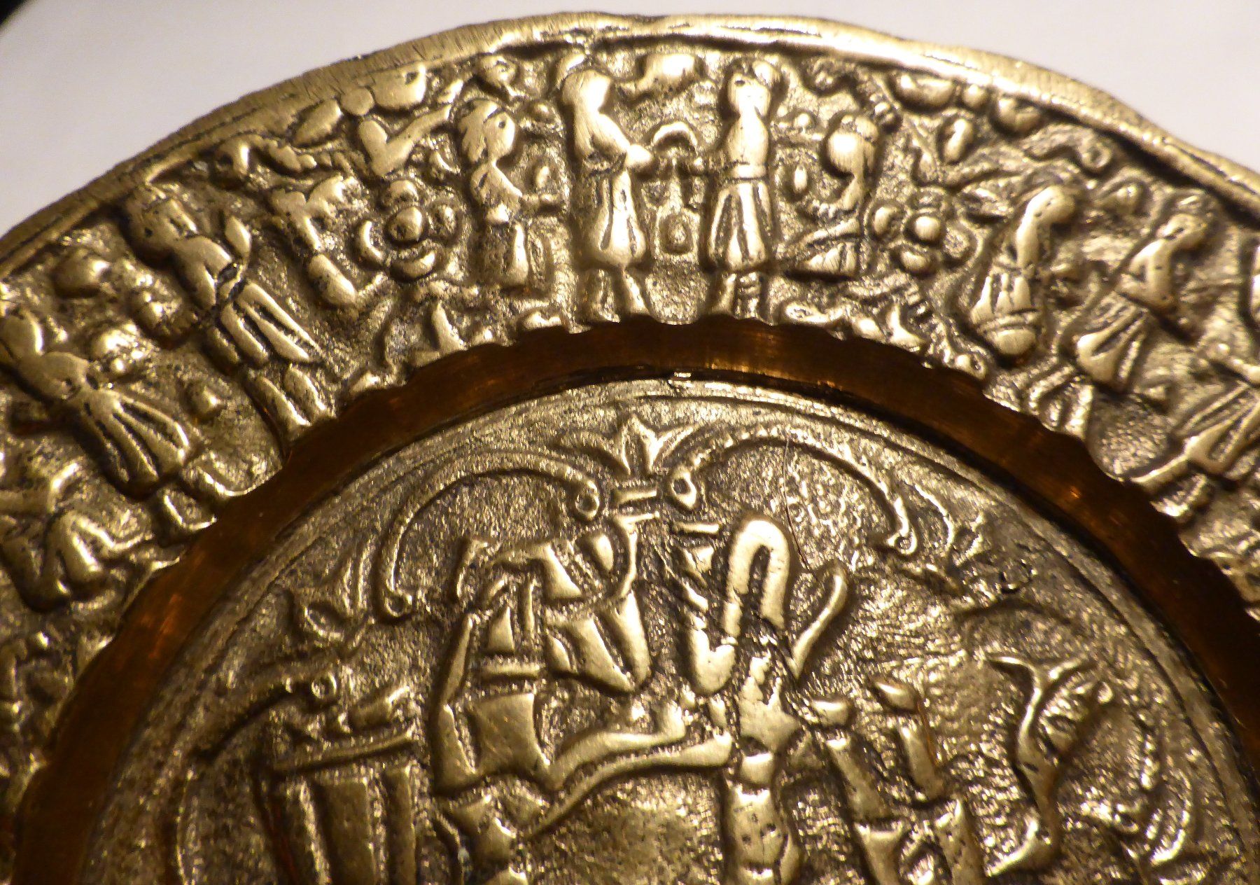 Piatti: EINZIGARTIGER-MEXIKANISCHER -AZTEKEN -TELLER-11,5 CM-MESSING – Usato da Zürich venduto da tritonis 5