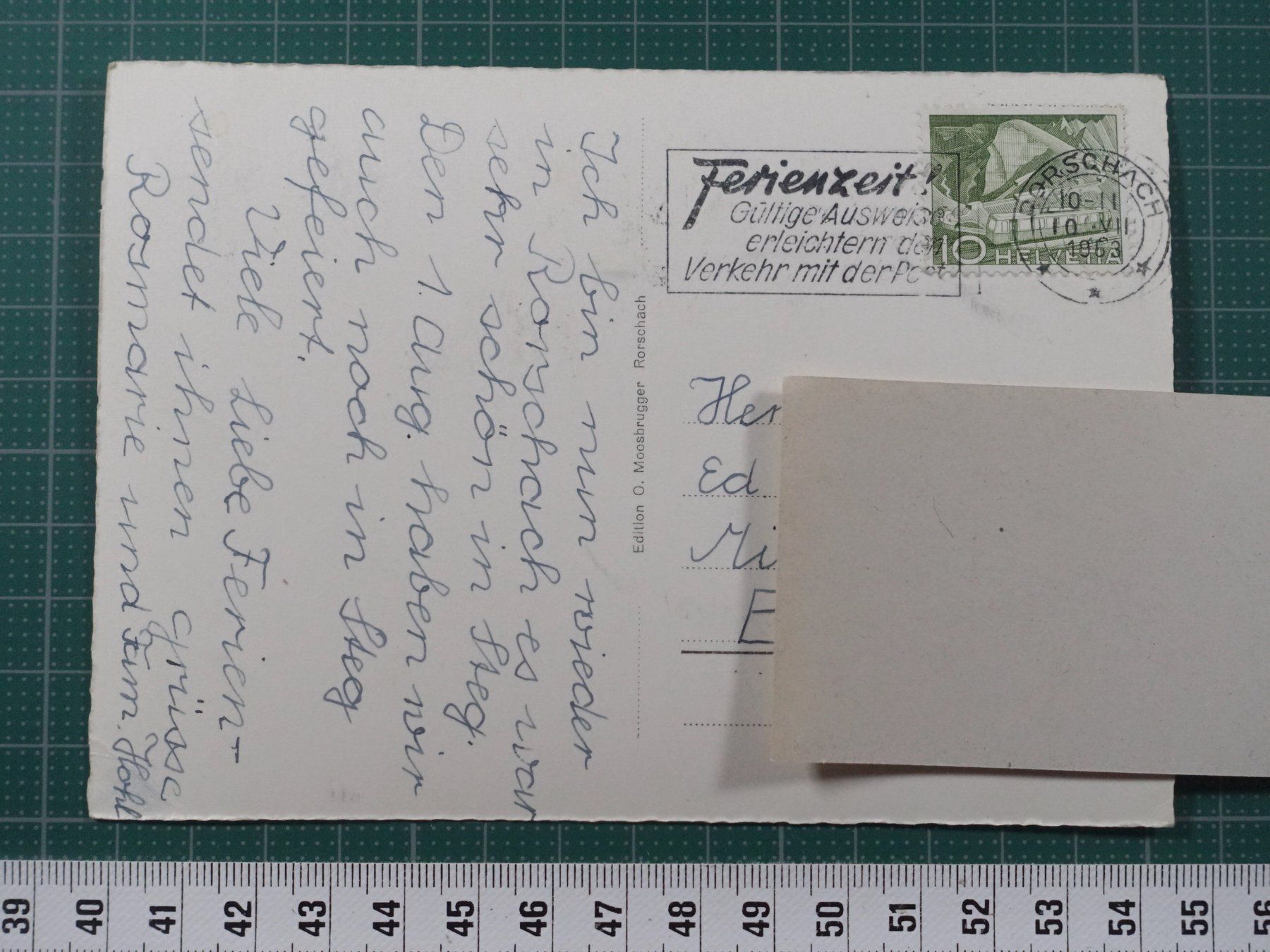 Cartoline postali: Rorschach, 1953 – Usato da Lenzburg venduto da fh1 1