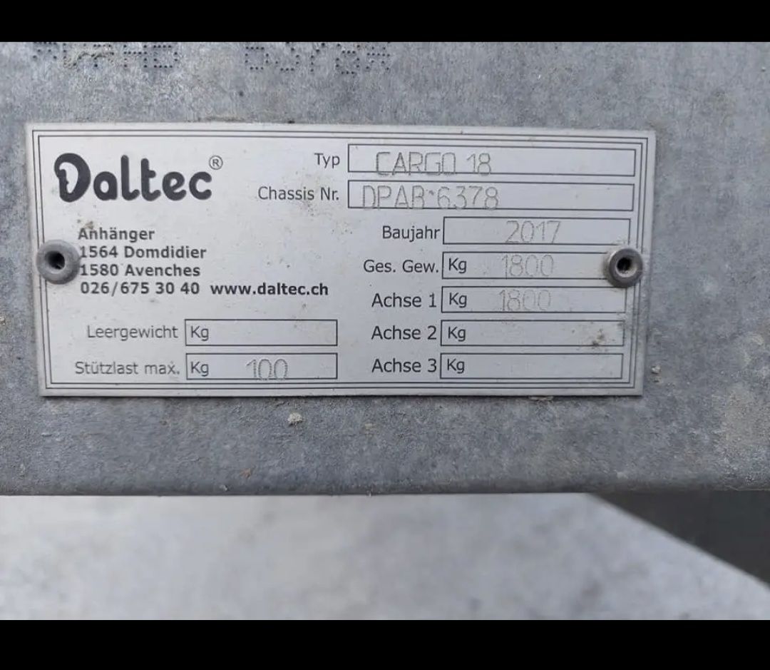 Daltec Remorques: Autoanhänger Daltec – D'occasion à Menznau par Rm73 4