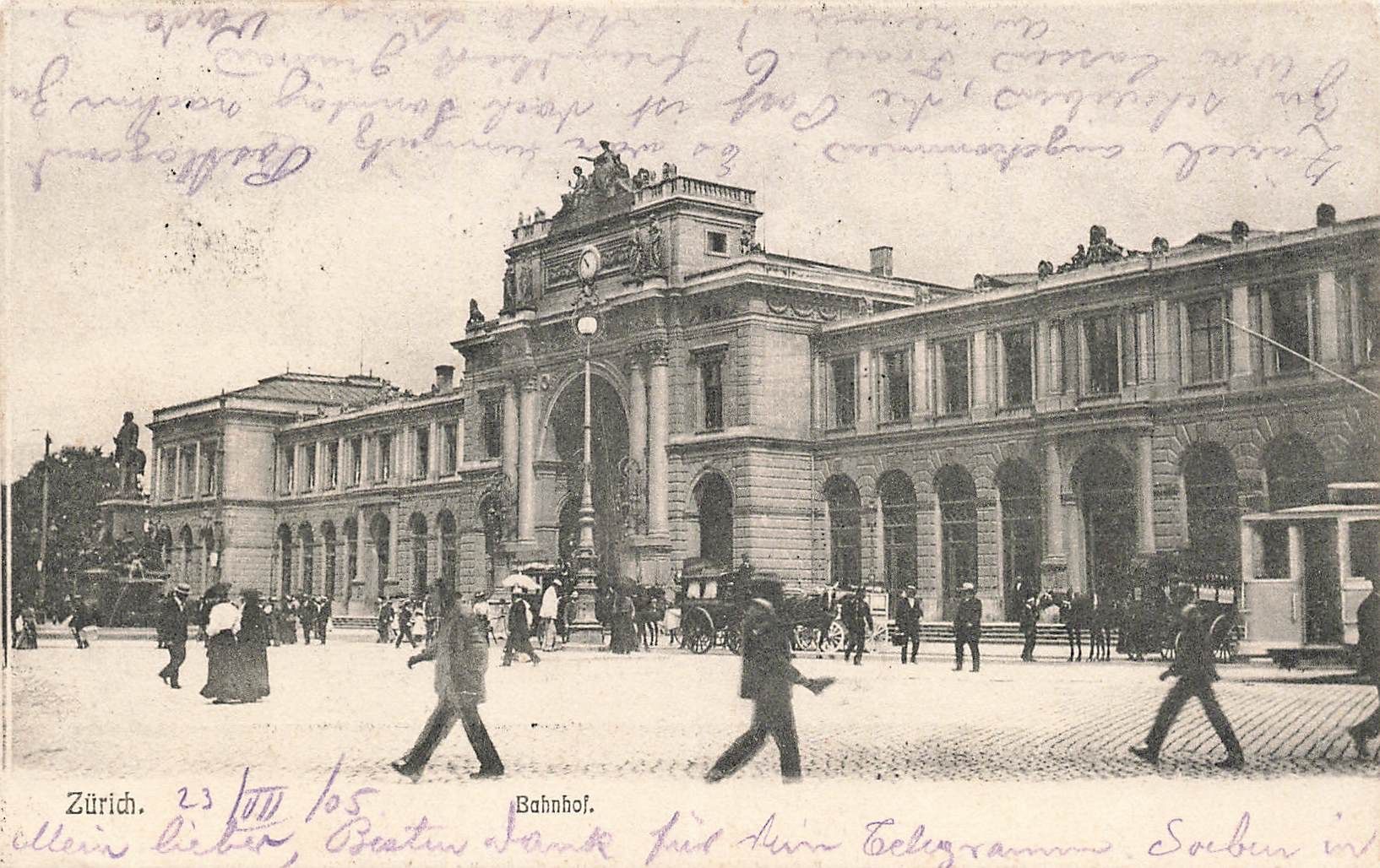 Cartoline postali: Zurich Bahnhof anime – Usato da Biasca venduto da Blenio71