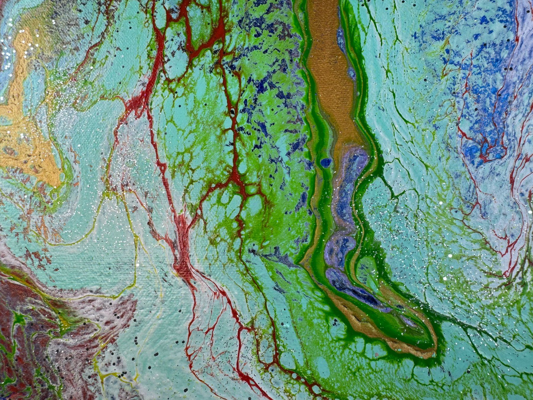 Gemälde: Acryl-Flüssigkeitsmalerei, rechteckig – Gebraucht aus Schlieren von MayaSheng1983 1