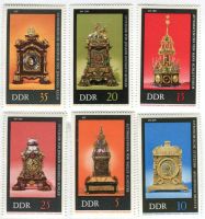 Briefmarken "Kaminuhren". DDR