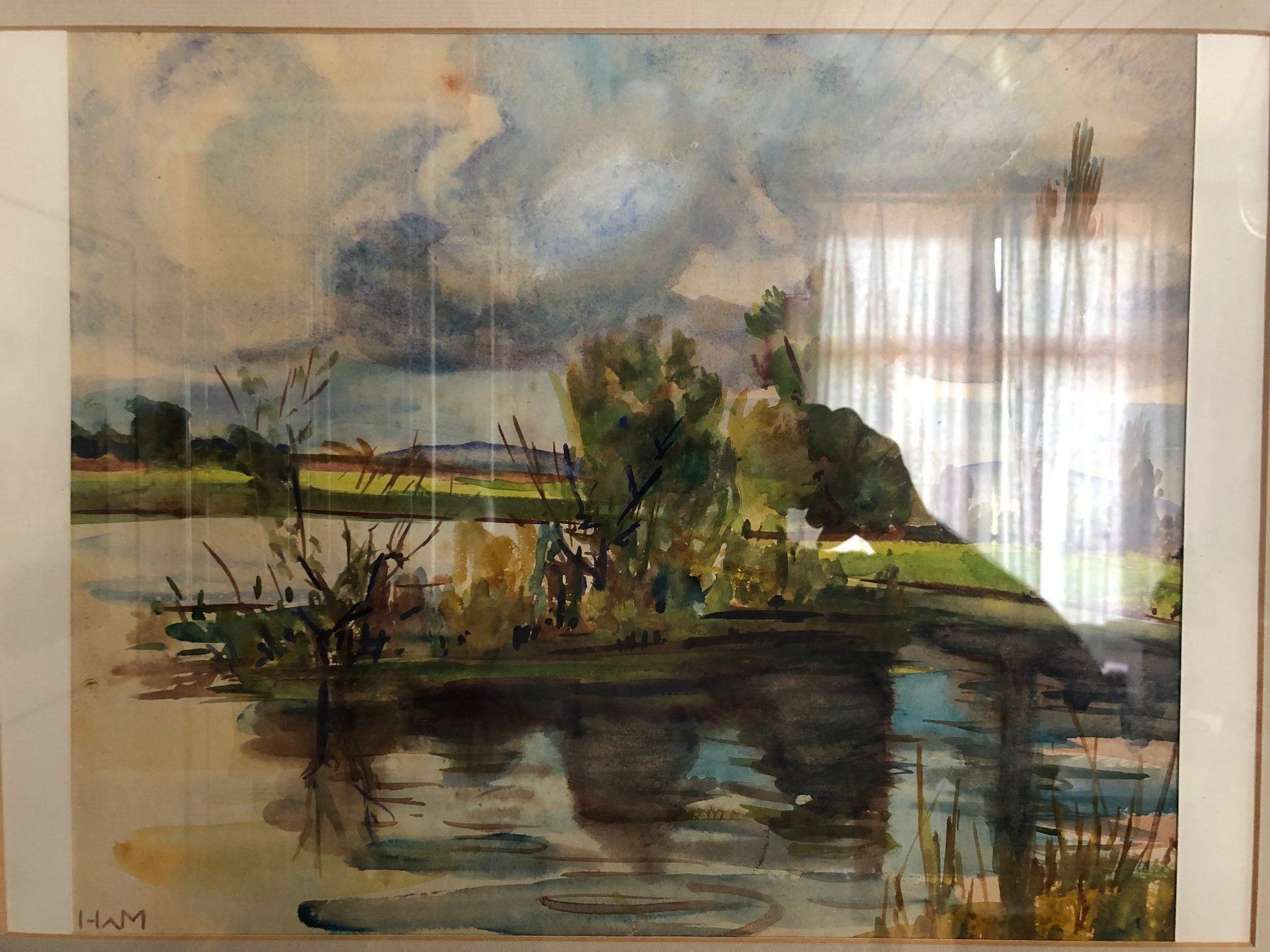Dipinti: See mit Insel, Aquarell – Usato da Röschenz venduto da Sharjah 1