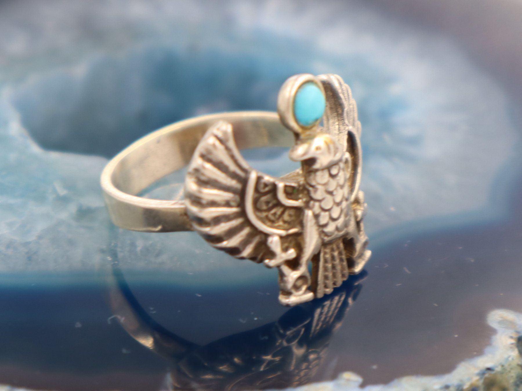 Ringe: Silber Ring, Türkis, Adler Mexiko Gr 54-55 – Gebraucht aus Baden von swiss-alps 1