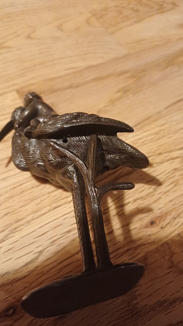 Statuette: Bronce Figur Storch mit Bube  – Usato da Flawil venduto da Naphtali 5