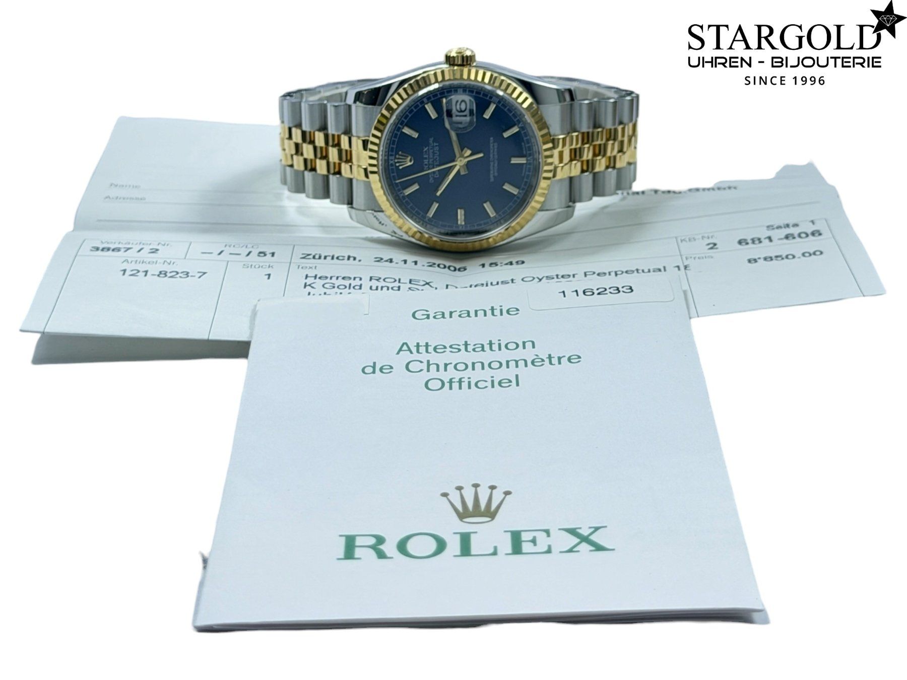 Rolex Orologi: Rolex Datejust 36 Blau  - 116233 – Usato da Zürich venduto da Stargold-Uhren 1