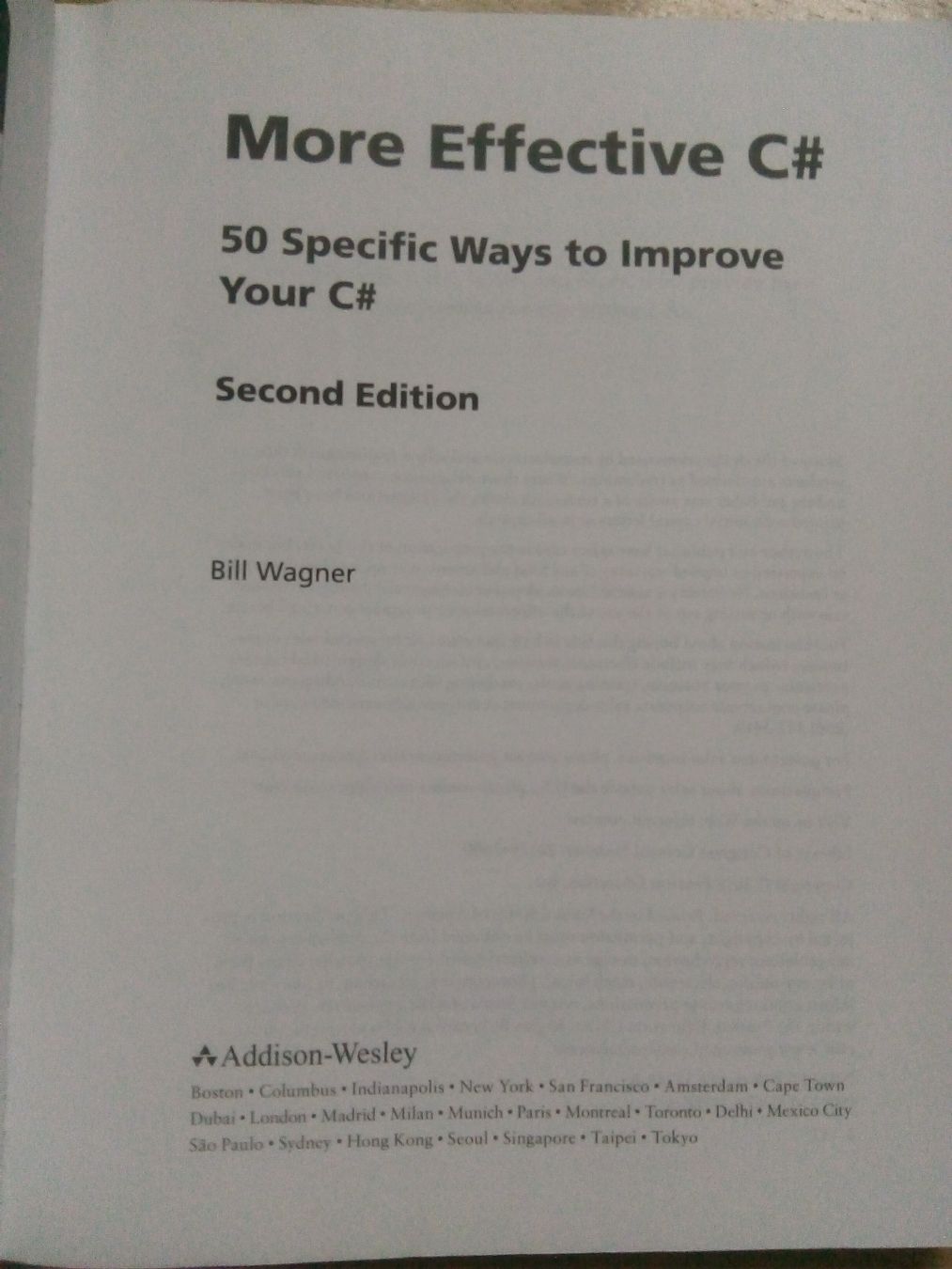 Bücher: More Effective C# - 2nd Edition (Bill Wagner)  Covers C# 7.0 – Gebraucht aus St. Gallen von elk2020 2