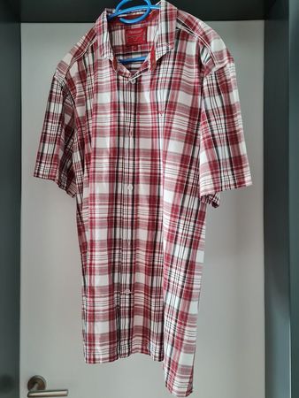 Neuw. Hemd kurzarm weiss-rot kariert - Gr.XL