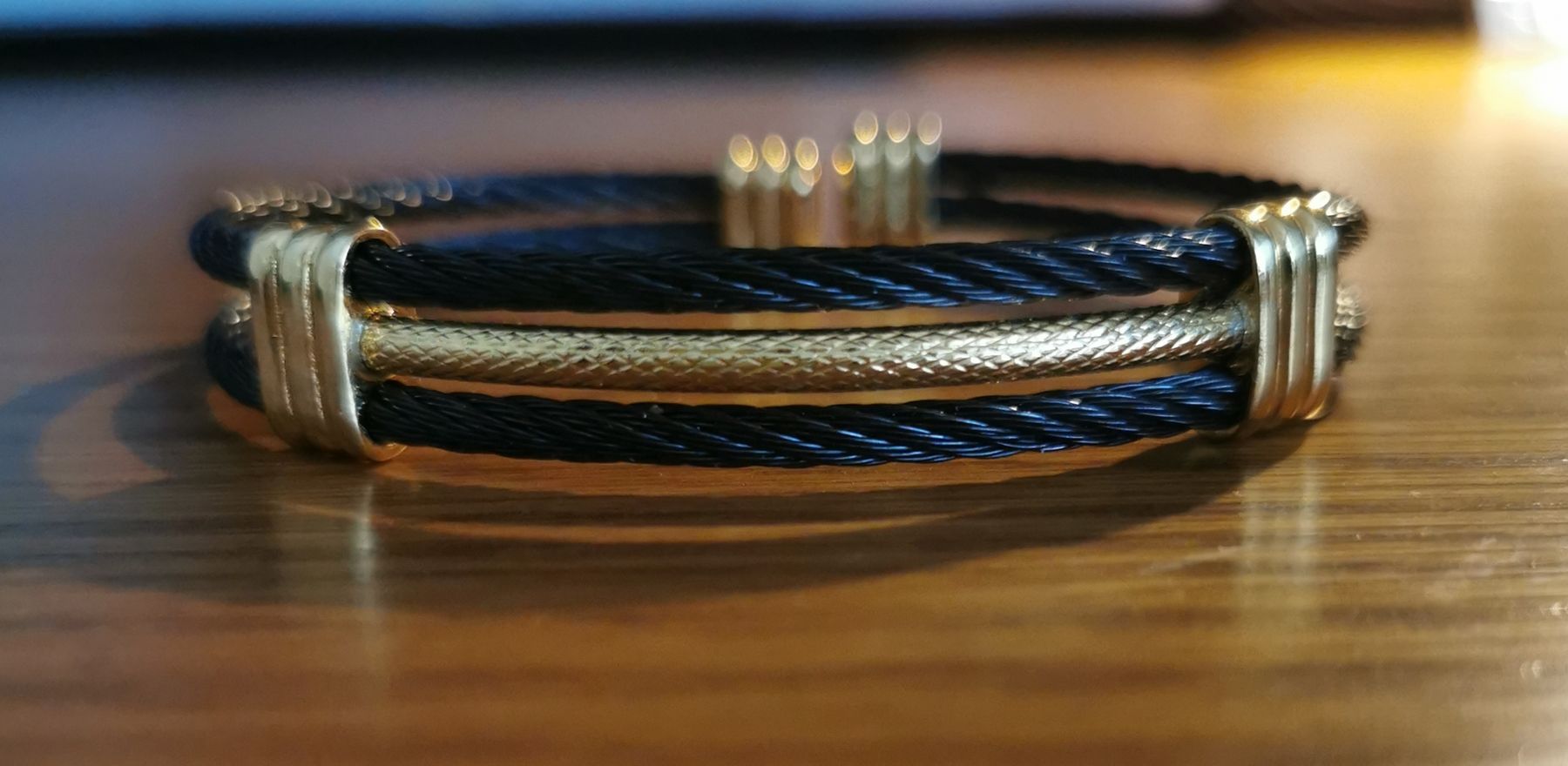 Bracciali & Braccialetti: Bracelet Acier noir & placage doré type Albanu – Nuovo e nell'imballaggio originale da Geneve venduto da Vtss00 6