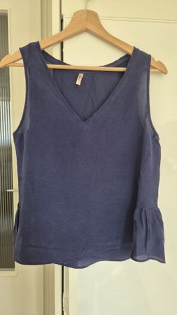 L Code Seide Top dunkelblau Grösse XL 