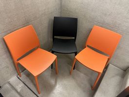 1x Dining chair plastic SIESTA Maya🧡🖤 Esszimmer Stuhl