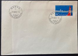 FDC Flughafen 1953 ET BERNA ohne Adresse, SBK 250 Fr