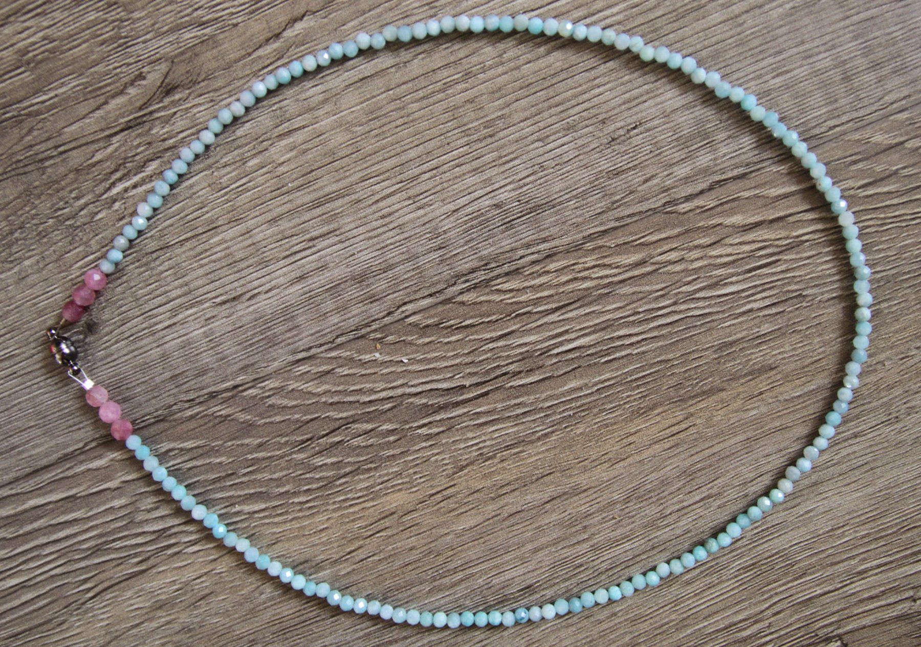 Catenine: NEU: Amazonit Kette Collier + Erdbeerquarz Magnetverschluss – Nuovo (secondo la descrizione) da Matten b. Interl venduto da EdelsteineInterlaken 2