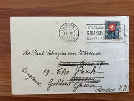 1922  PJ auf Brief   (G2296)