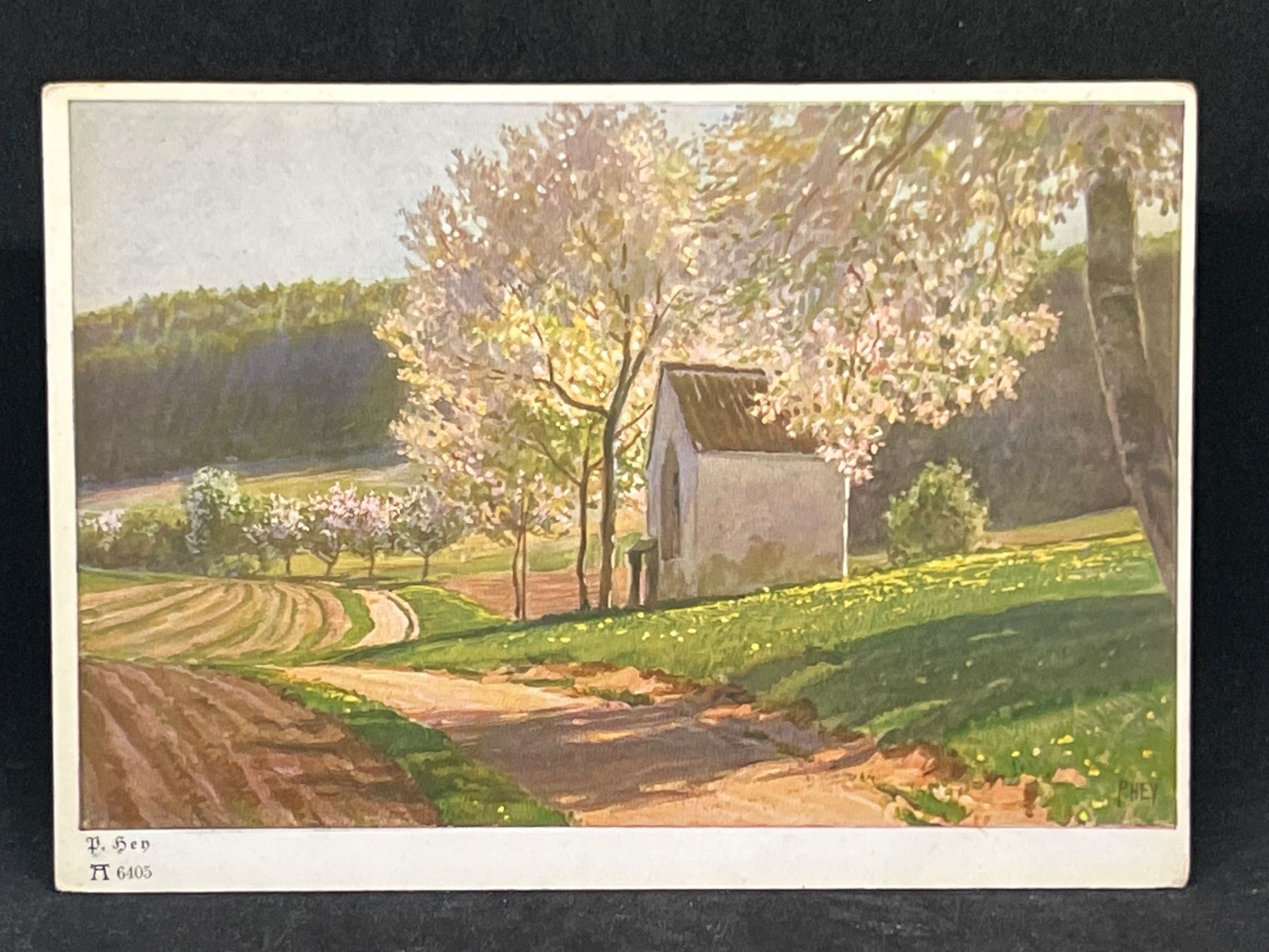 Cartoline postali: Ansichtskarte: P. Hey - Kapelle am Wege – Usato da Widnau venduto da Brusi9
