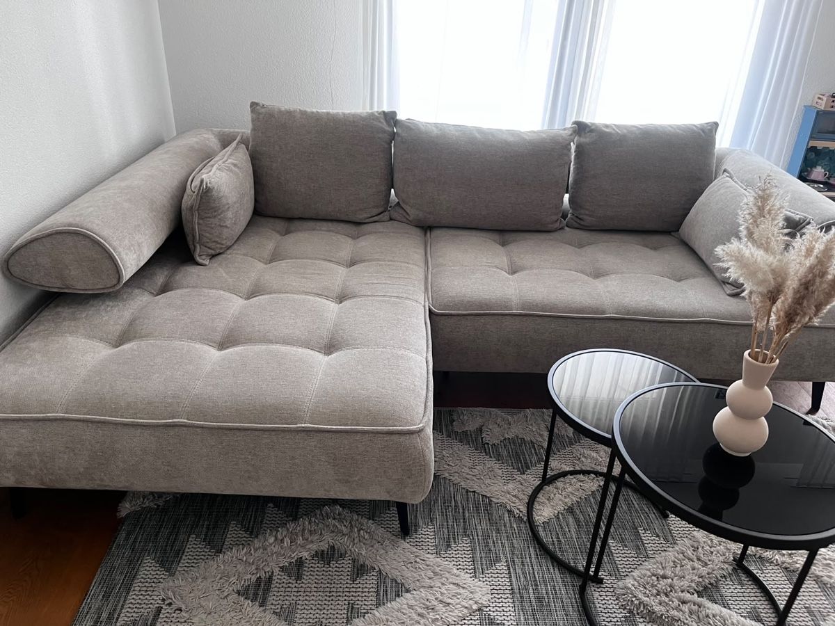 Sofas: Ecksofa Stoff hellgrau gute Zustand – Gebraucht aus Deitingen von gio.dom86 1