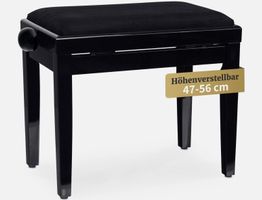 Klavierstuhl Pianobank Höhenverstellbar Schwarz hochglanz