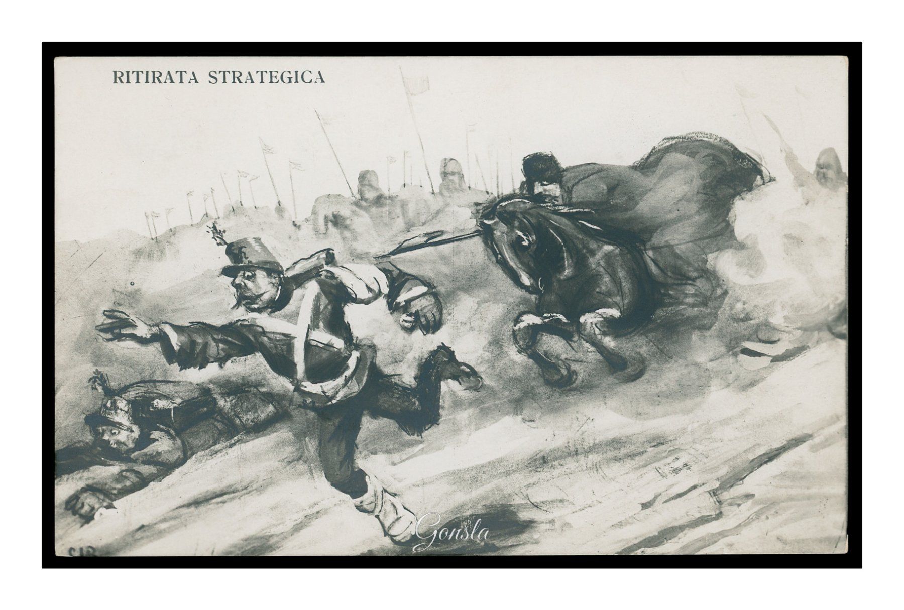 Cartoline postali: RITIRATA STRATEGGIA - 1900 – Usato da Onex venduto da gonsla01
