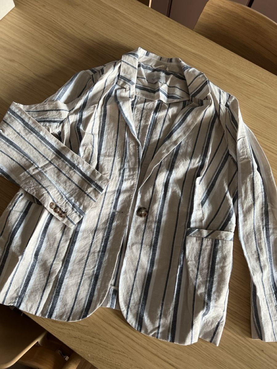 Comma Completi & Tailleur: Blazer Comma gestreift Baumwolle/Leinen Grösse 40 – Usato da Luzern venduto da maisonnoir