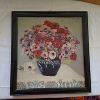 Altes, romantisches Bild, Blumen